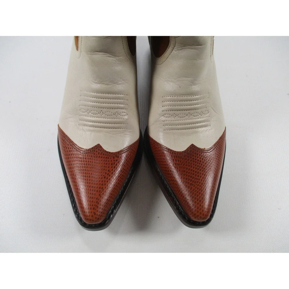 Nine west evie Cowboy Boots Women's Western Stitched Leather Cowgirl Boots Sz 8M - Picture 3 of 10